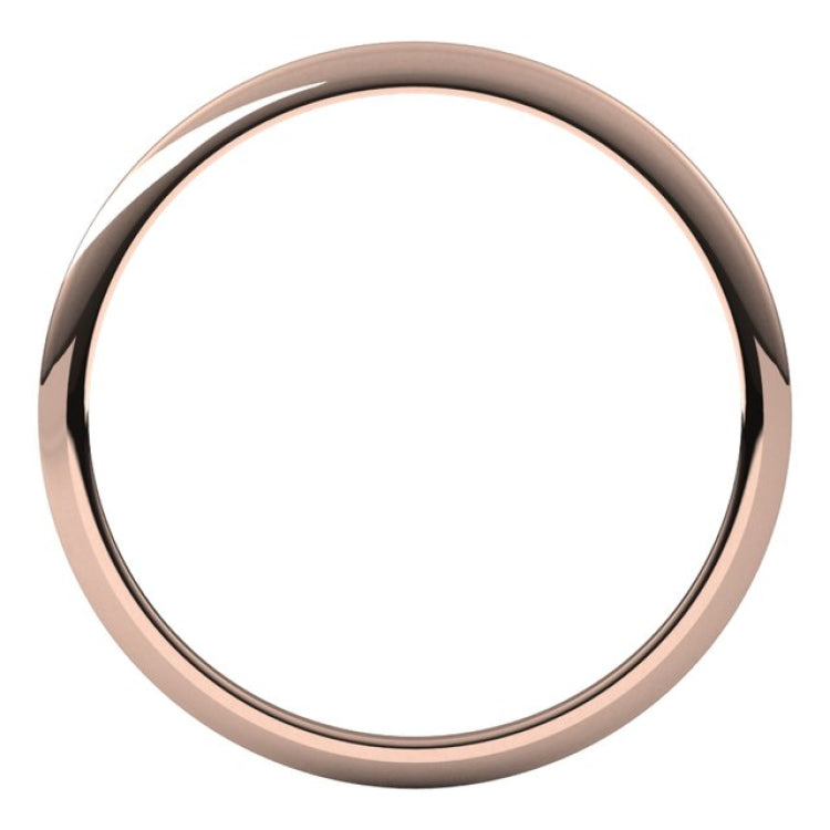 14K Rose Gold 1 mm Half Round Band Size 5