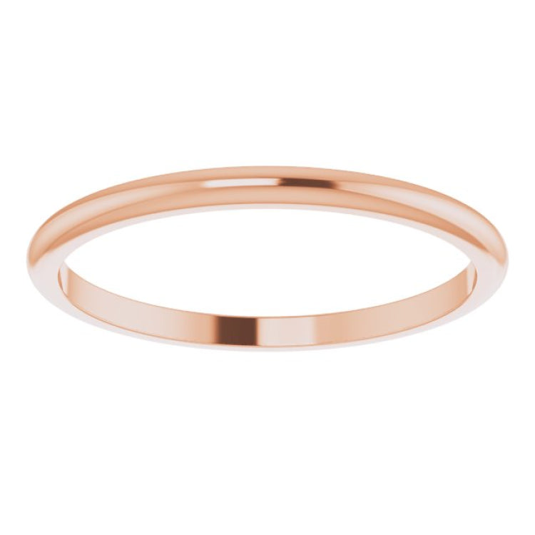 14K Rose Gold 1.5 mm Half Round Band Size 5