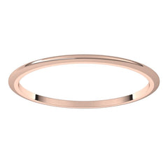 14K Rose Gold 1 mm Half Round Band Size 7.5