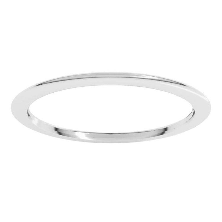 Platinum 1 mm Comfort-Fit Half Round Band Size 5.5