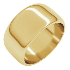 14K Yellow Gold 10 mm Half Round Band Size 7