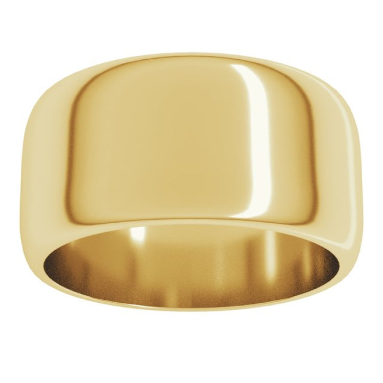 14K Yellow Gold 10 mm Half Round Band Size 7