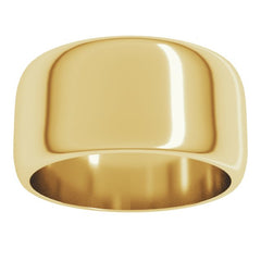 14K Yellow Gold 10 mm Half Round Band Size 7