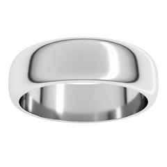 Platinum 6 mm Half Round Band Size 11
