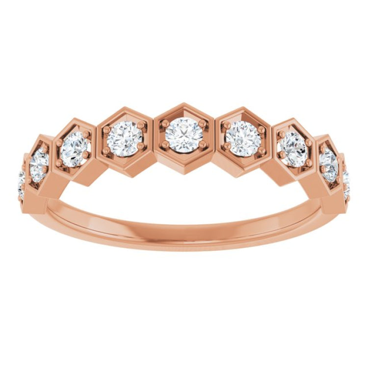 14K Rose Gold 1/3 CTW Natural Diamond Stackable Ring