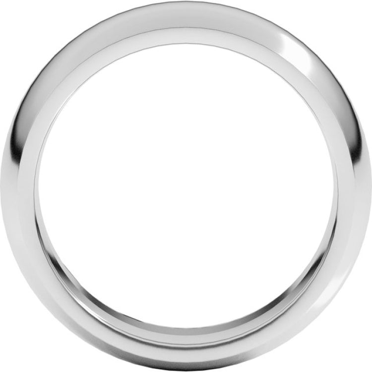 14K White Gold 7 mm Comfort-Fit Half Round Band Size 8
