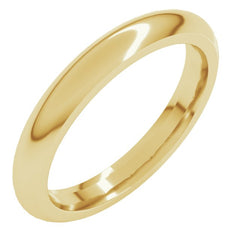 10K Yellow Gold 3 mm Comfort-Fit Half Round Band Size 7