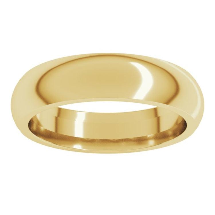 18K Yellow Gold 5 mm Comfort-Fit Half Round Band Size 11
