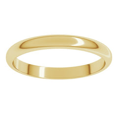 18K Yellow Gold 2.5 mm Half Round Band Size 8