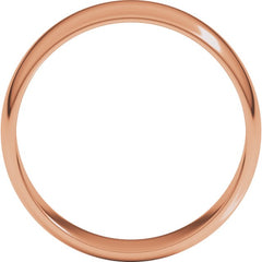 10K Rose Gold 6 mm Lightweight Half Round Band Size 7.5