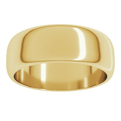 14K Yellow Gold 7 mm Half Round Band Size 11