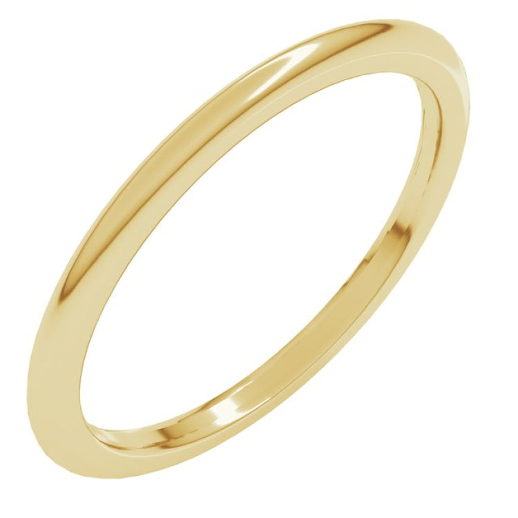 14K Yellow Gold 1.5 mm Comfort-Fit Half Round Band Size 10