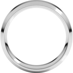 14K White Gold 6 mm Beveled-Edge Comfort-Fit Flat Band Size 10.5