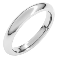 Platinum 3 mm Comfort-Fit Half Round Band Size 7