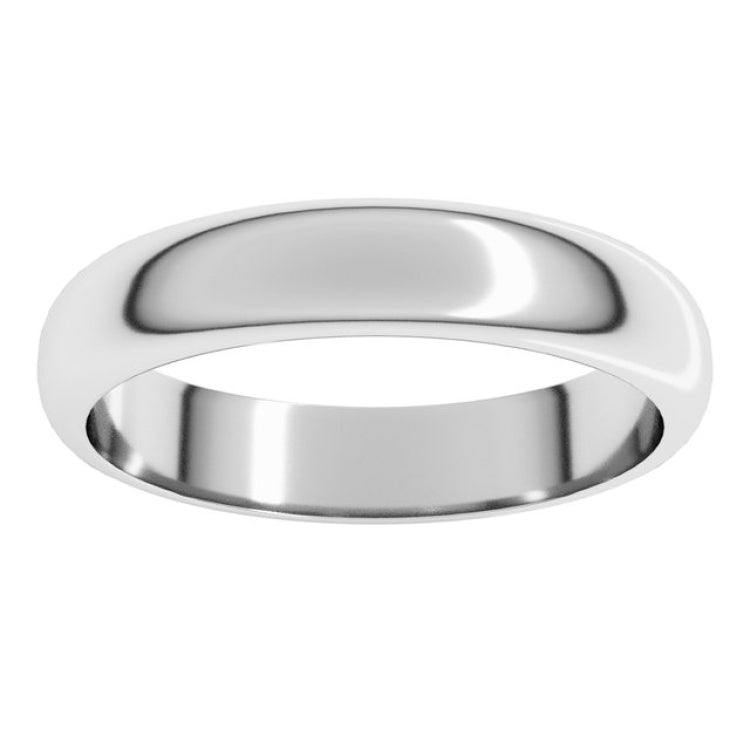 14K X1 White Gold 4 mm Half Round Band Size 11.5