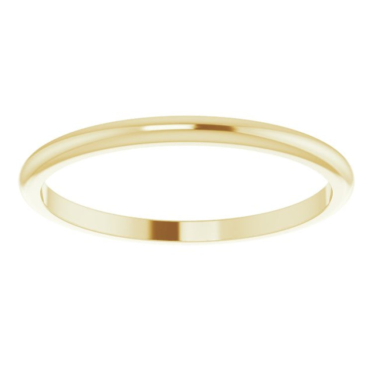 18K Yellow Gold 1.5 mm Half Round Band Size 4