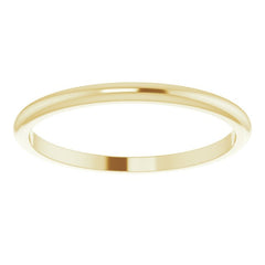 18K Yellow Gold 1.5 mm Half Round Band Size 4