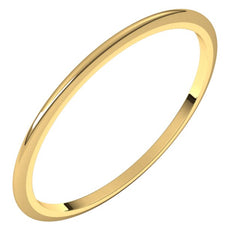14K Yellow Gold 1 mm Half Round Band Size 4