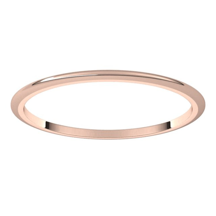 10K Rose Gold 1 mm Half Round Band Size 5.5