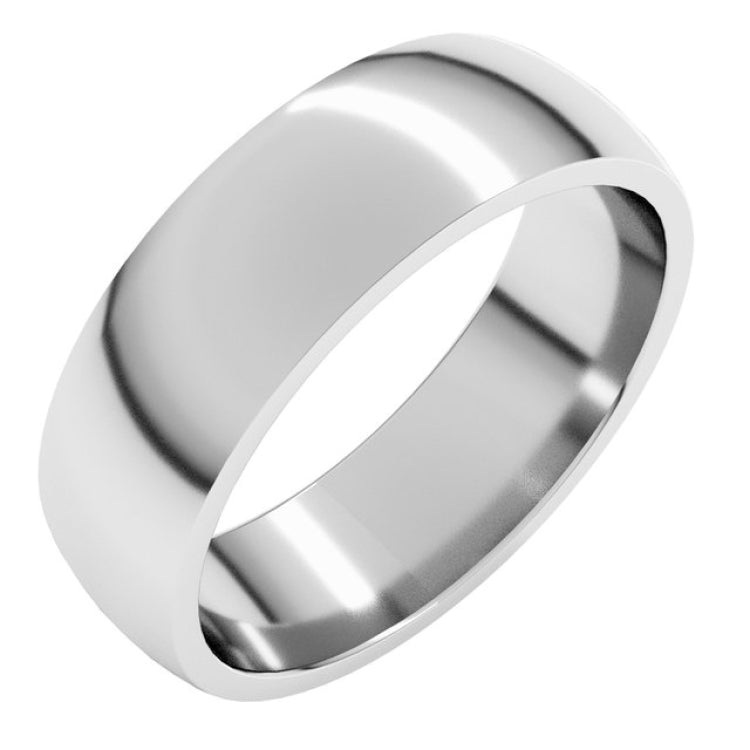 Sterling Silver 6 mm Lightweight Comfort-Fit Half Round Band Size 12