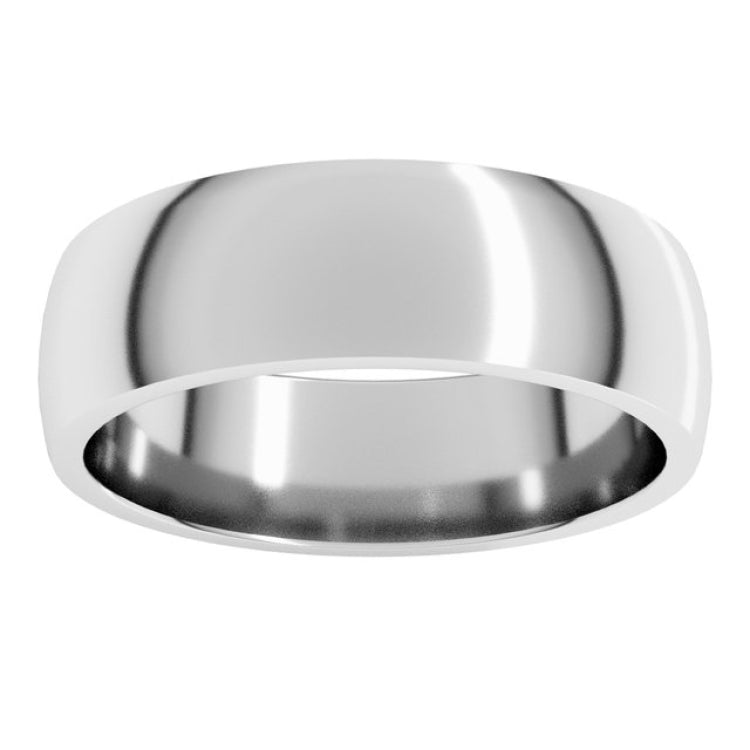 Sterling Silver 6 mm Lightweight Comfort-Fit Half Round Band Size 12