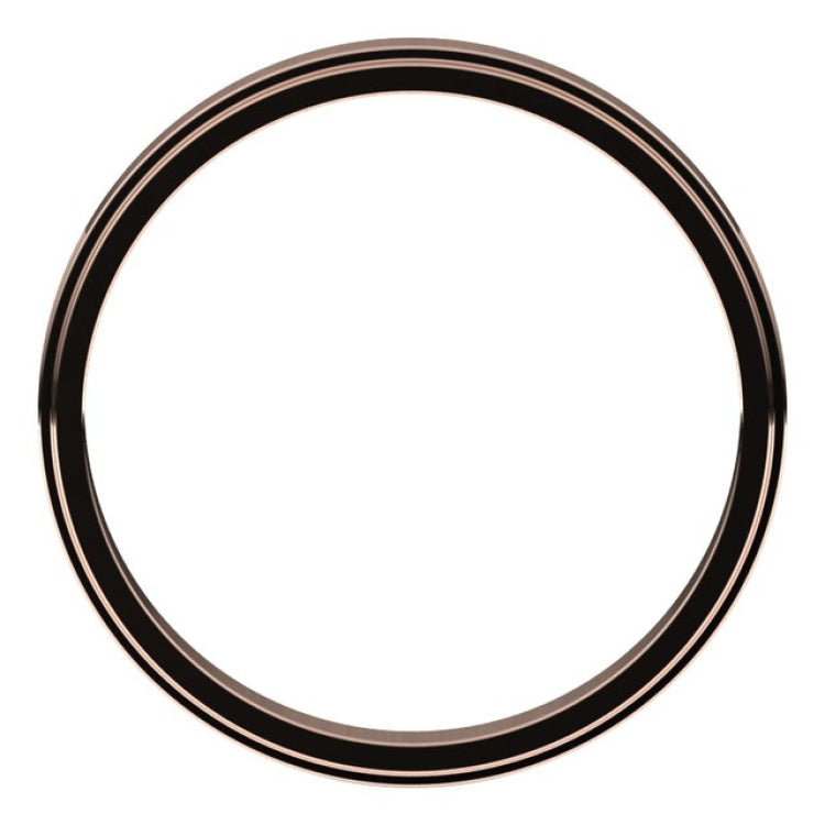 14K Rose Gold 2.5 mm Stepped-Edge Flat Band Size 4
