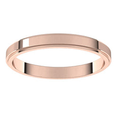 14K Rose Gold 2.5 mm Stepped-Edge Flat Band Size 4