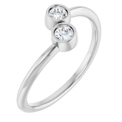 14K White Gold 1/5 CTW Natural Diamond Two-Stone Ring
