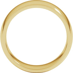 14K Yellow Gold 8 mm Lightweight Comfort-Fit Half Round Band Size 10