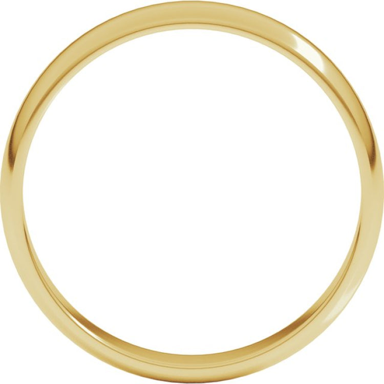 14K Yellow Gold 4 mm Lightweight Half Round Band Size 12