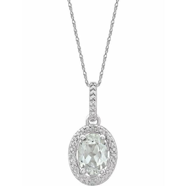 Sterling Silver Lab-Grown White Sapphire & .01 CTW Natural Diamond 18" Necklace