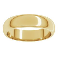 18K Yellow Gold 5 mm Half Round Band Size 7