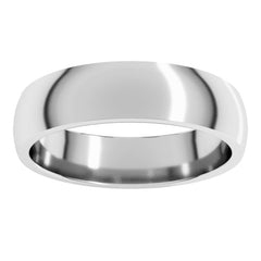 Sterling Silver 5 mm Lightweight Comfort-Fit Half Round Band Size 7.5