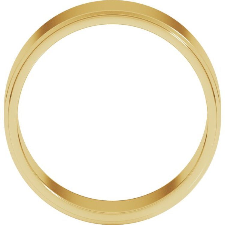14K Yellow Gold 8 mm Stepped-Edge Flat Band Size 10.5