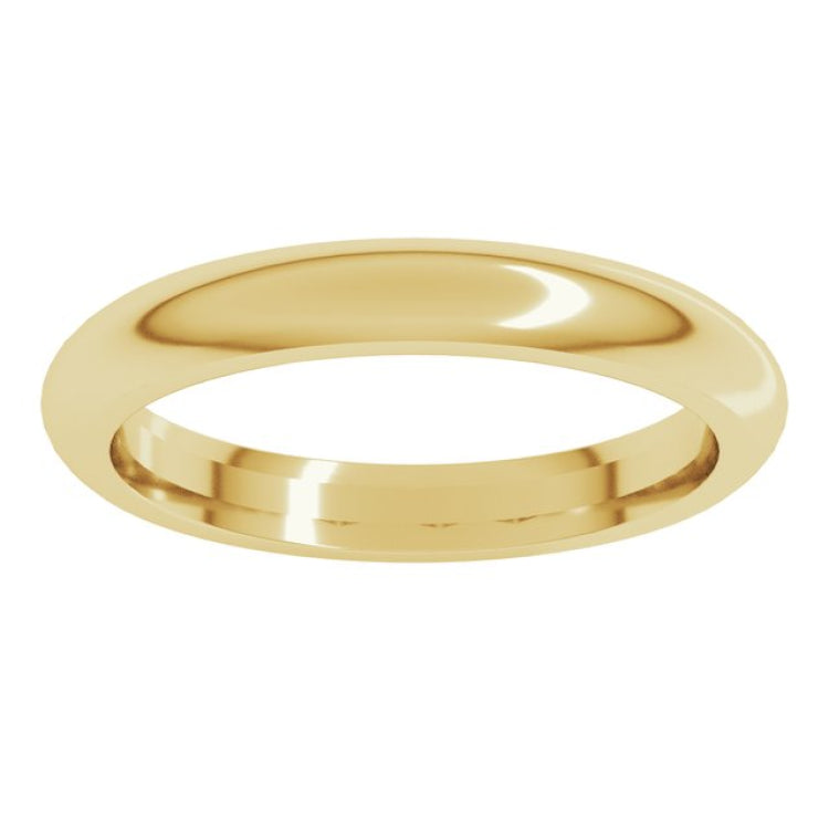 14K Yellow Gold 3 mm Comfort-Fit Half Round Band Size 5.5