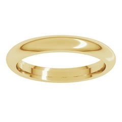 14K Yellow Gold 3 mm Comfort-Fit Half Round Band Size 5.5
