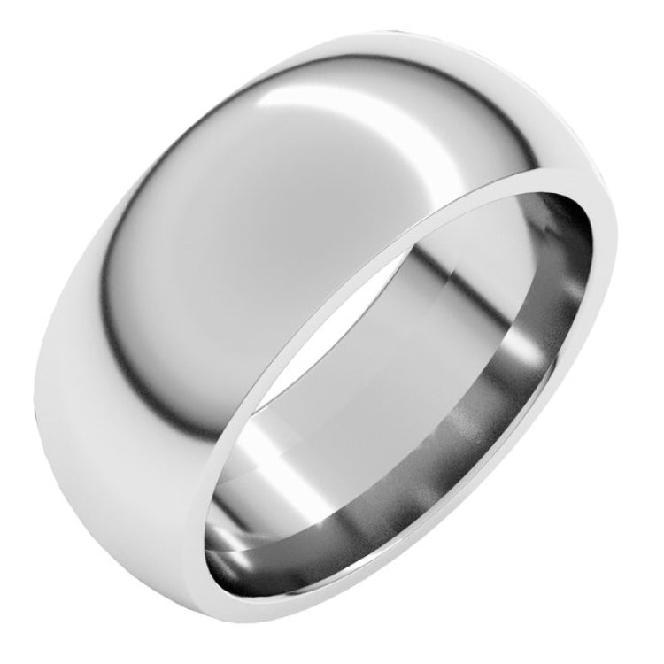 14K White Gold 8 mm Comfort-Fit Half Round Band Size 11.5