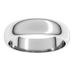 14K White Gold 5 mm Half Round Band Size 12.5