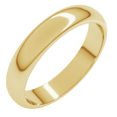 14K Yellow Gold 4 mm Half Round Band Size 5.5