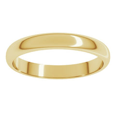 18K Yellow Gold 3 mm Half Round Band Size 6