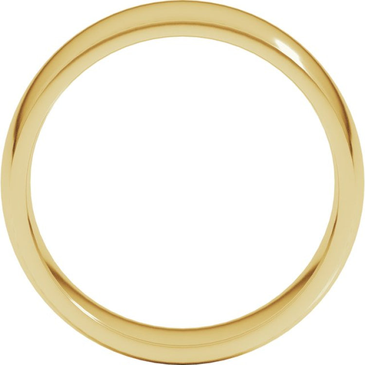 10K Yellow Gold 7 mm Lightweight Comfort-Fit Half Round Band Size 8