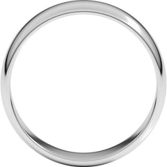 10K White Gold 6 mm Lightweight Half Round Band Size 9