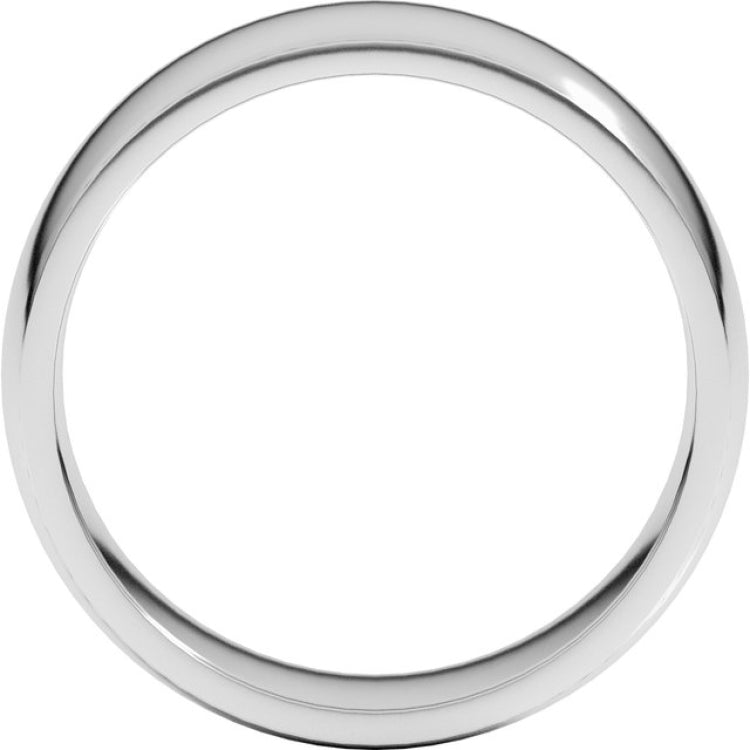 10K White Gold 7 mm Lightweight Comfort-Fit Half Round Band Size 11