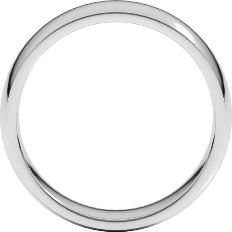 14K White Gold 6 mm Lightweight Comfort-Fit Half Round Band Size 8.5