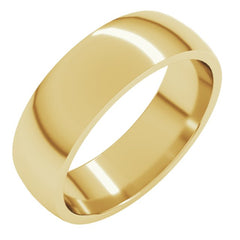 18K Yellow Gold 6 mm Lightweight Comfort-Fit Half Round Band Size 10