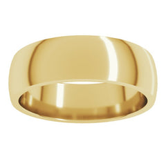 18K Yellow Gold 6 mm Lightweight Comfort-Fit Half Round Band Size 10