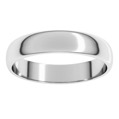 14K White Gold 4 mm Lightweight Half Round Band Size 12