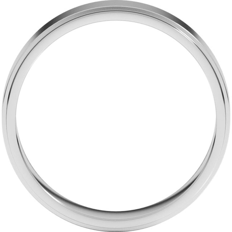 14K White Gold 5 mm Stepped-Edge Flat Band Size 11