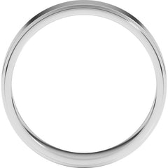 14K White Gold 5 mm Stepped-Edge Flat Band Size 11