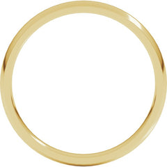 18K Yellow Gold 2.5 mm Lightweight Comfort-Fit Half Round Band Size 4